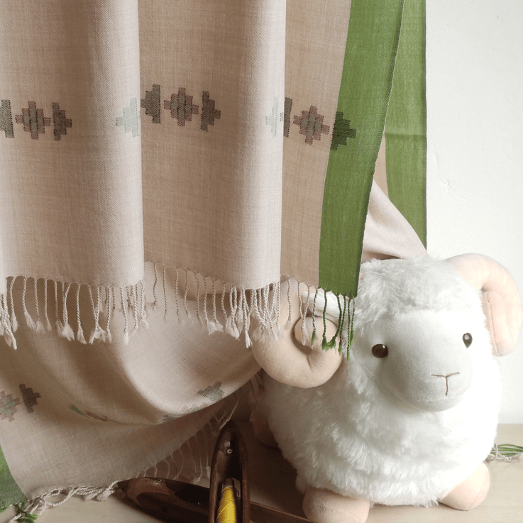 Hand Woven Pure Merino Wool Kullu Shawl - Bhuttico Shawls