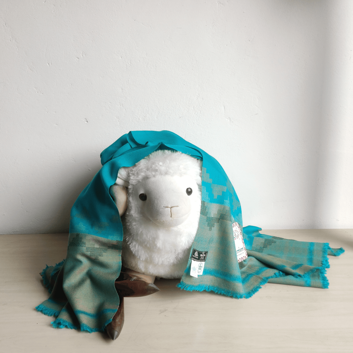 Hand Woven Pure Merino Wool Kullu Shawl - Blue - Bhuttico Shawls