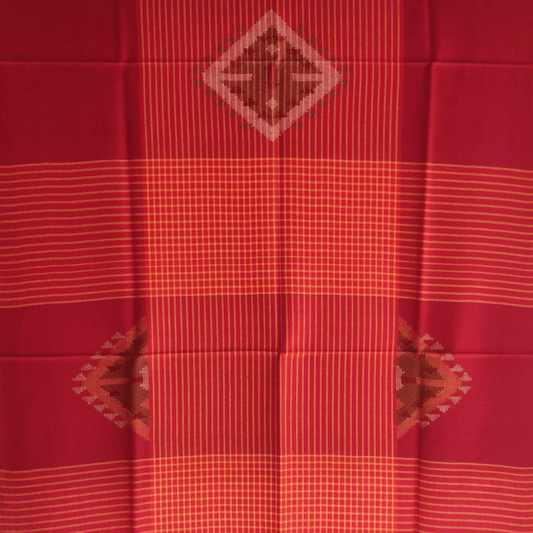 Hand Woven Pure Merino Wool Kullu Shawl - Red and Orange - Bhuttico Shawls