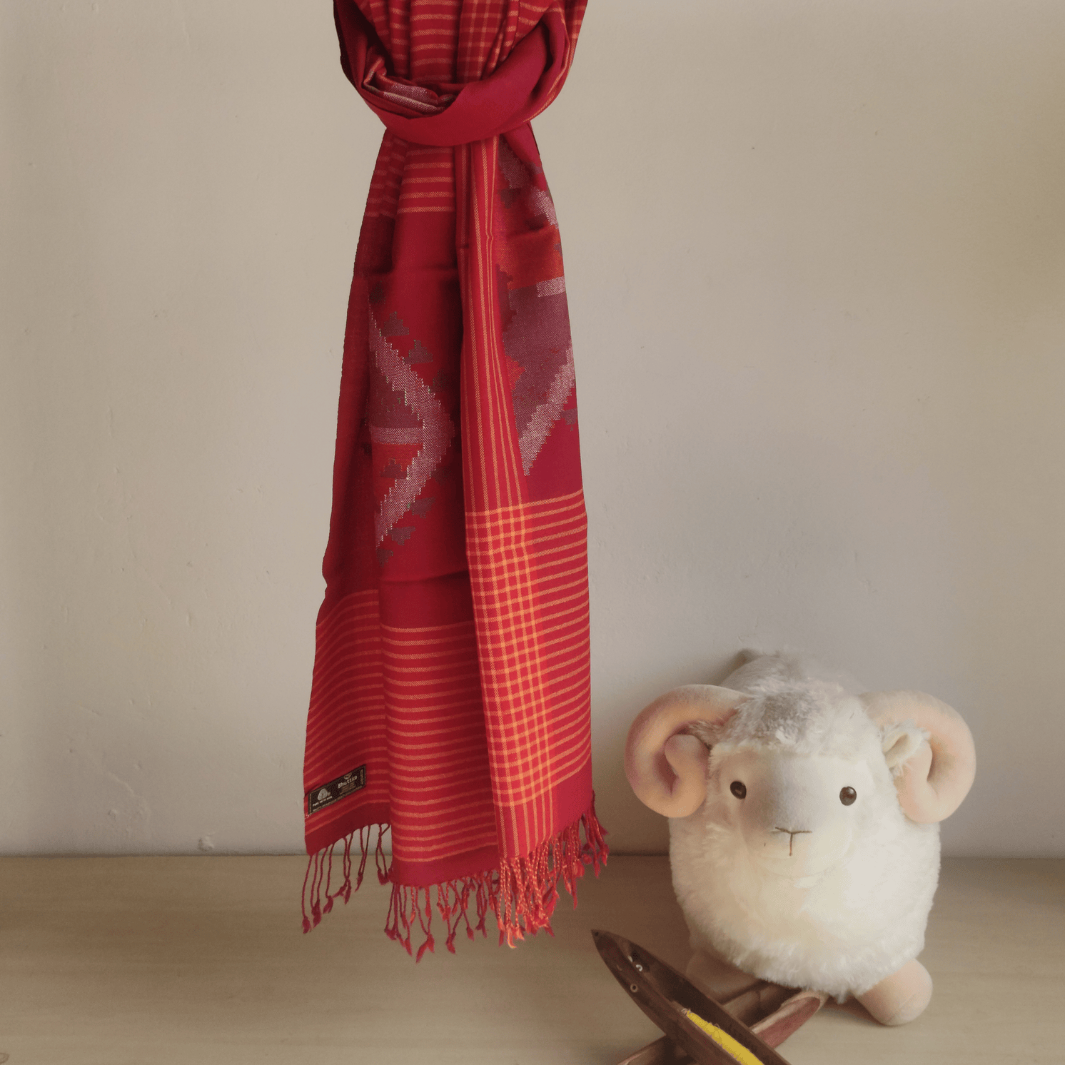 Hand Woven Pure Merino Wool Kullu Stole - Bhuttico Shawls