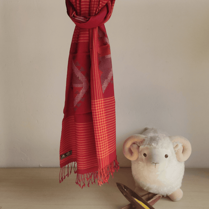 Hand Woven Pure Merino Wool Kullu Stole - Bhuttico Shawls