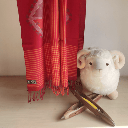 Hand Woven Pure Merino Wool Kullu Stole - Bhuttico Shawls