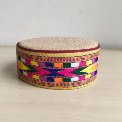 Handwoven colorful traditional Himachali cap - front view