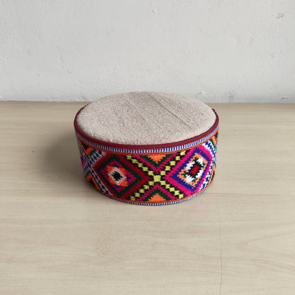 Handwoven colorful traditional Himachali cap - front view