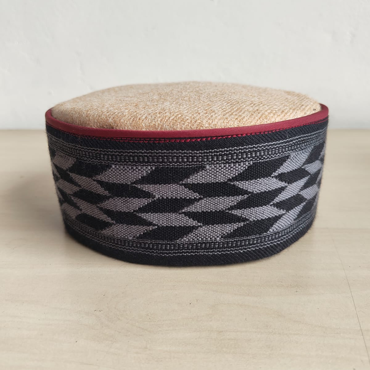 Handwoven colorful traditional Himachali cap - front view