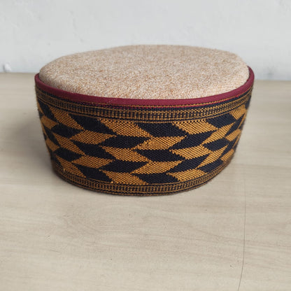 Handwoven colorful traditional Himachali cap - front view