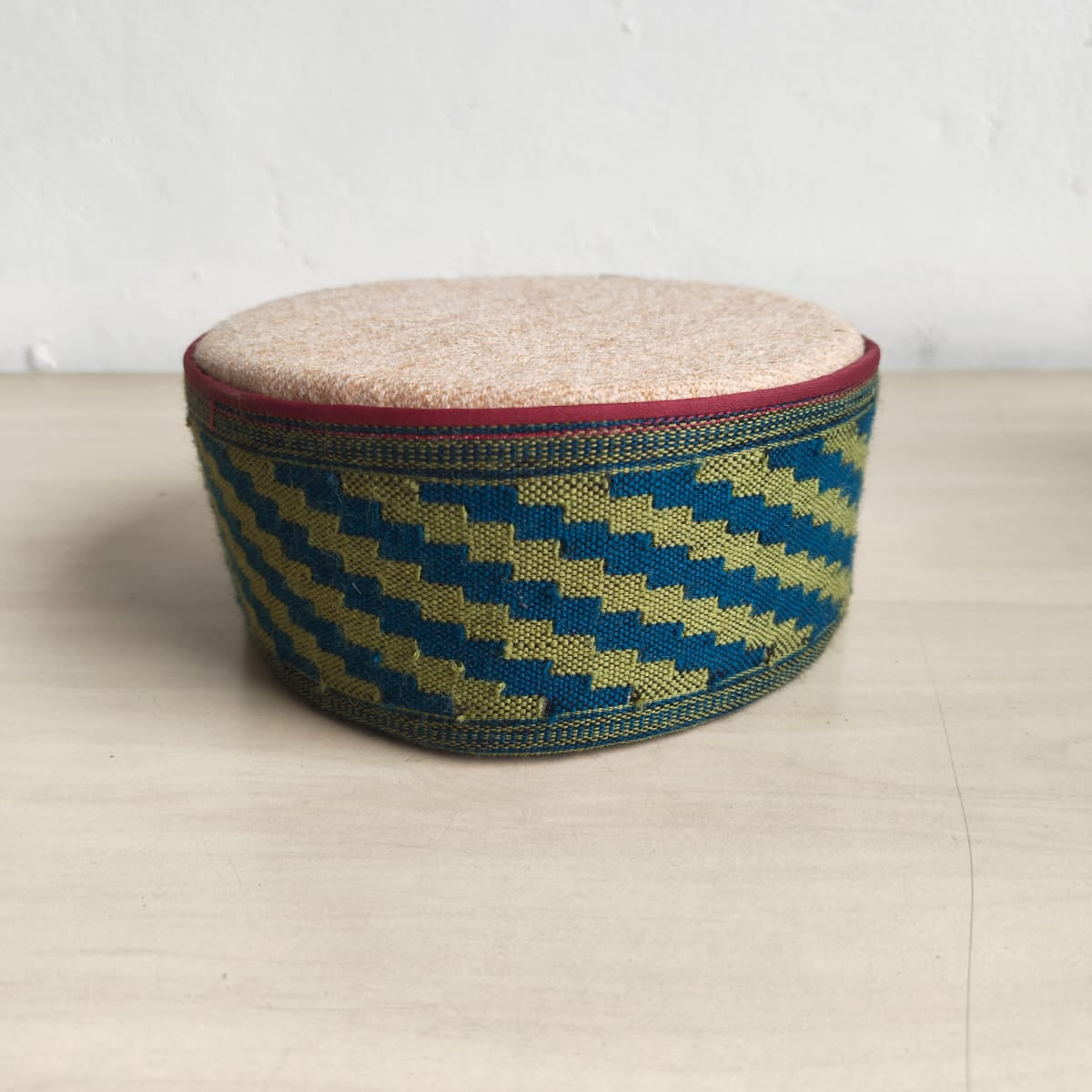 Handwoven colorful traditional Himachali cap - front view