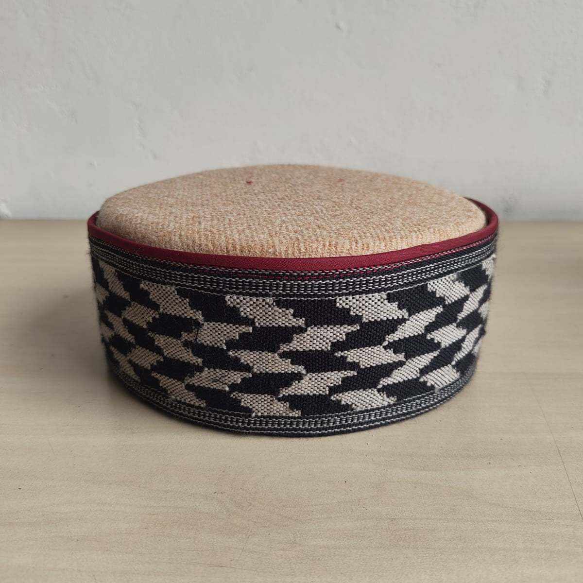 Handwoven colorful traditional Himachali cap - front view