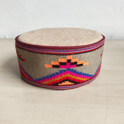 Handwoven colorful traditional Himachali cap - front view