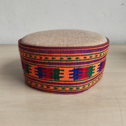 Handwoven colorful traditional Himachali cap - front view