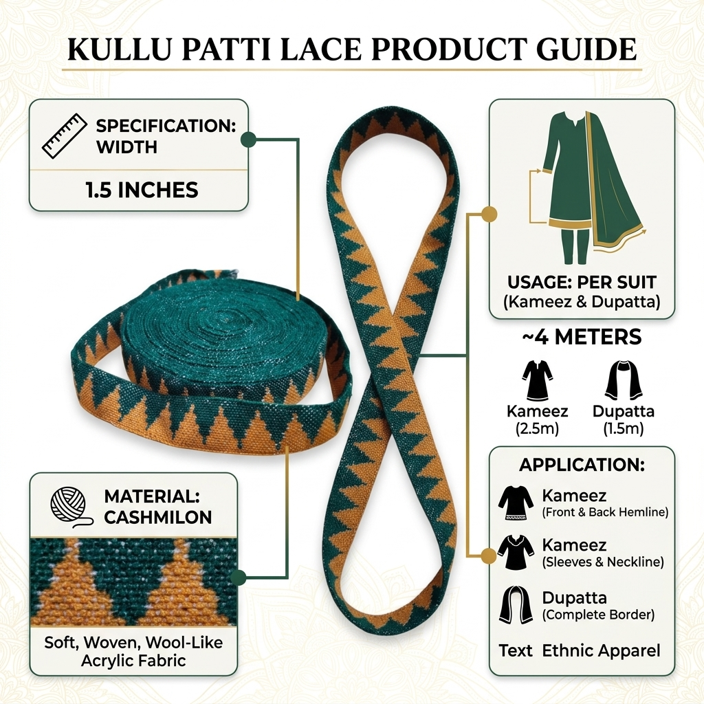 Kullu Patti lace (border) for suit cashmilon