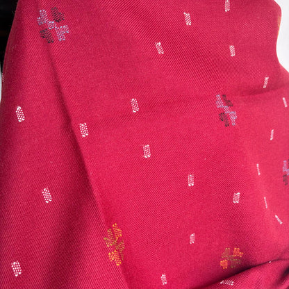 Handloom Pure Merino Wool Shawl (Maroon)