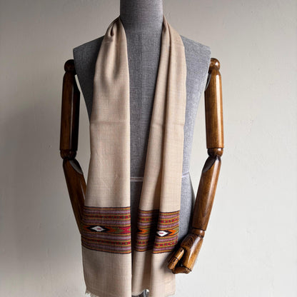 Unisex Pure Merino Wool Muffler (Beige)
