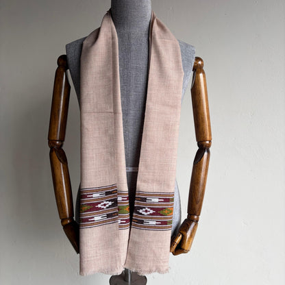 Handwoven Unisex Polywool Muffler (Beige)