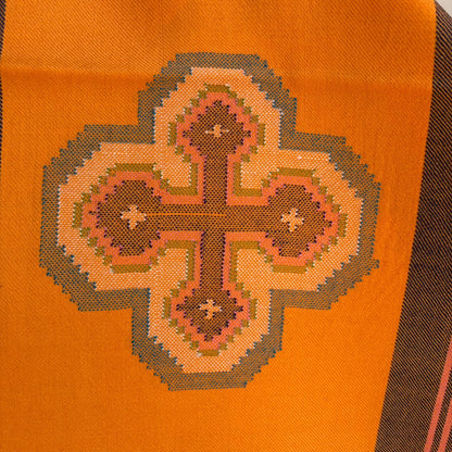 Hand Woven Pure Merino Wool Kullu Stole- Mustard