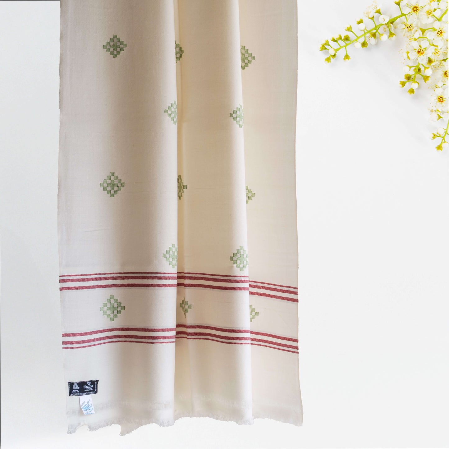 Women Merino Wool Stole- Cream
