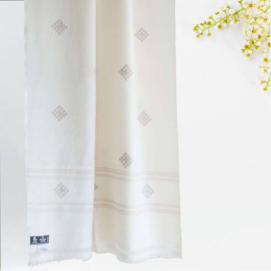 Women Merino Wool Stole- White